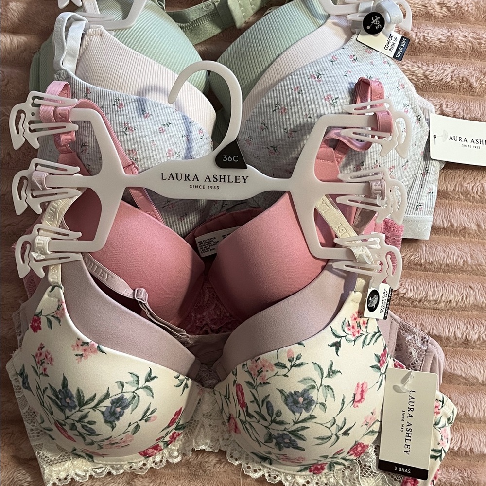 LAURA ASHLEY 36C X 6 bras. NWT. Variety of beautiful neutral colors.